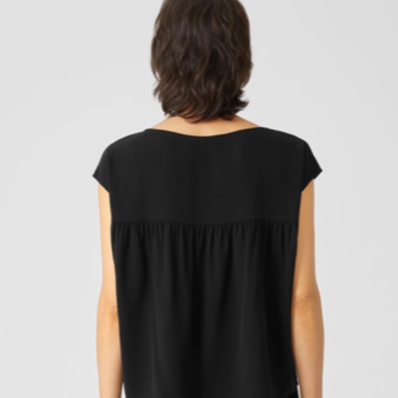 Eileen Fisher Stretch Silk Jersy Top SzPM Gently Used - Picture 3 of 8